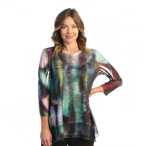 Jess & Jane Women's Sonata Tunic Top with Chiffon Hem - Medium, Reflection