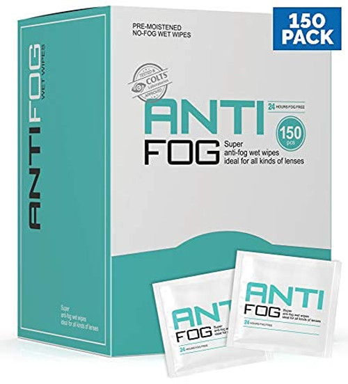 OPTIPAK Anti-Fog Lens Wipes Pre-moistened Wipes Glasses Cleaner, Cleaning Wipes for Binoculars, Face Shields, Ski Masks or Swim Goggles, Prevents Fogging on Eyeglasses, Mirrors, Lenses & Windows