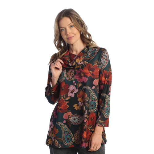 Jess & Jane Abstract Print Brushed Knit Tunic FB4 (3X, Valencia)