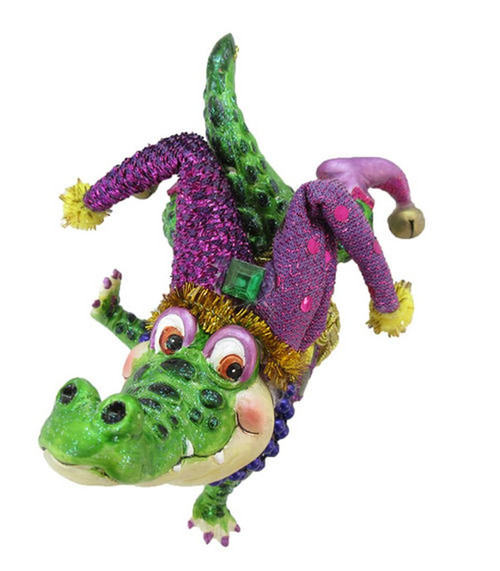 December Diamonds Jester Alligator Glass Ornament 79-81012
