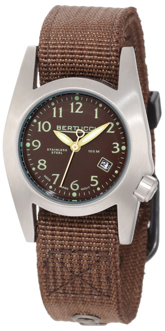 Bertucci Women's 18006 M-1S Durable Stainless Steel Field Watch, Espresso