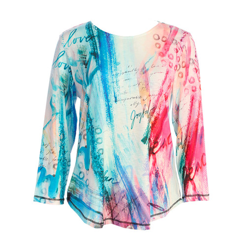 Jess & Jane Women's Sublimation Top PS3 (Medium, Joyful)