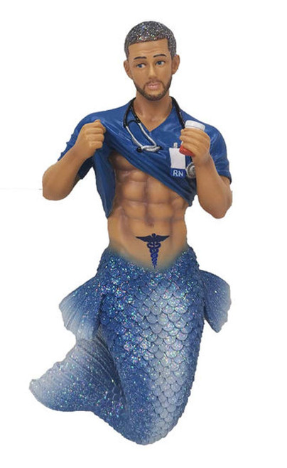 December Diamonds Nurse with Six Pack Merman Christmas Ornament 5555133