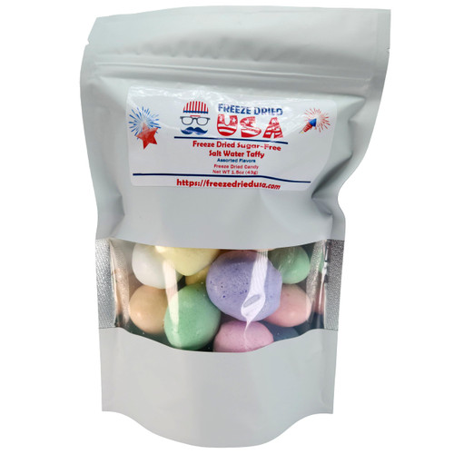 Sugar Free Freeze Dried Salt Water Taffy Candy - Deliciously Crunchy w/ Intense Flavor - Freeze Candy for All Ages - Candies for Snacking & Parties - ASMR Candy