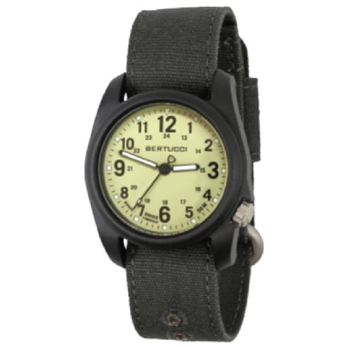 Bertucci Dx3 Canvas, Saguaro Dial / Black Case- 297 Faded Black Comfort Canvas Band