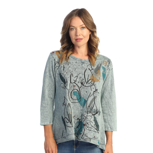Jess & Jane Mineral Washed Medium Weight Tunic M88 (Medium, Tiffany Teal)