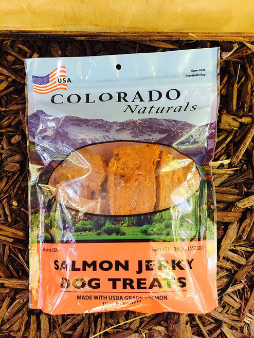 Colorado Naturals Wild Caught Salmon Jerky Dog Treats. Made in USA with 100 Percent U.S.D.A. Grade Salmon. 16 Ounce