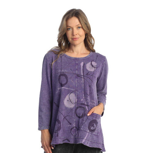 Jess & Jane Mineral Washed Medium Weight Tunic M88 (Medium, Baloba Purple)