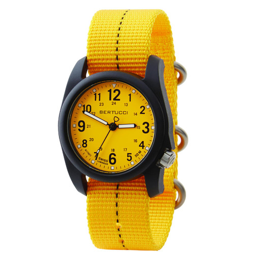 BERTUCCI DX3 Plus Watch (Pro Yellow Dial | Pro Yellow with Black Dash Line Band - Black Case