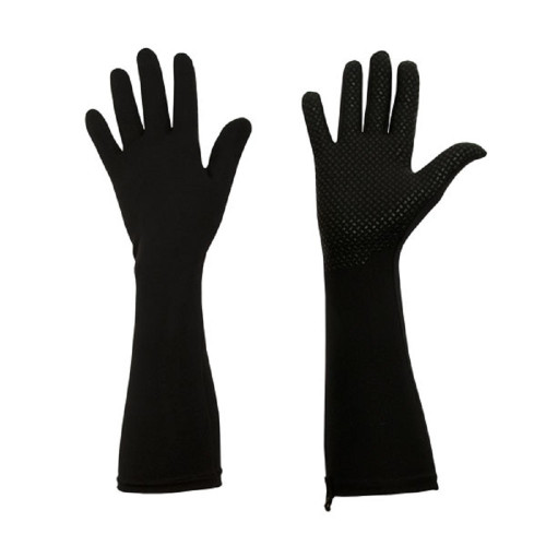 Foxgloves Long Gardening Gloves with Grips, Elbow Length - Foxgloves Elle Grip Gloves (Medium, Crow Black)