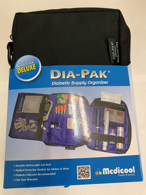 Medicool DIA-PAK Deluxe Diabetic Supply Organizer | Black