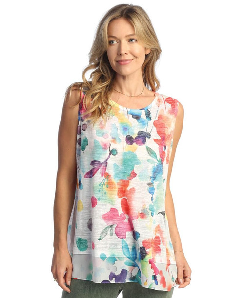Jess & Jane Tank Burnout Sleeveless Top - AJ5 - X-Large, Felicity