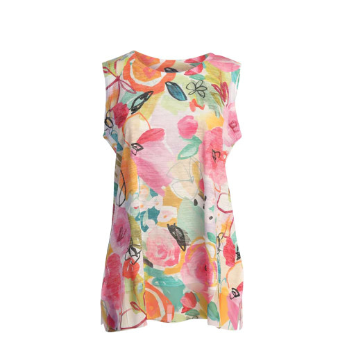 Jess & Jane Tank Burnout Sleeveless Top - AJ5 - X-Large, Sangria