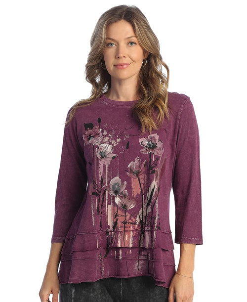 Jess & Jane Sierra Mineral Washed Cotton Layered Tunic - 1X, Multi-color
