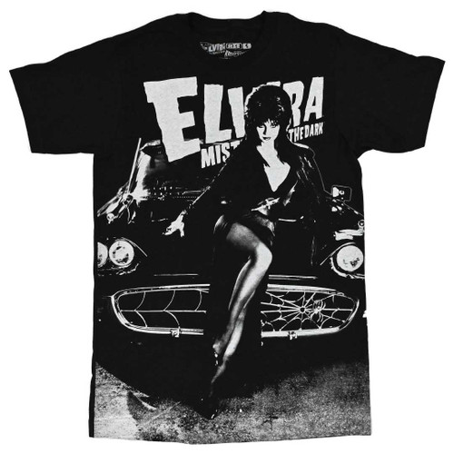 Elvira Macabre Mobile Men's T-Shirt Oversize Print Tee - 3X-Large, Black