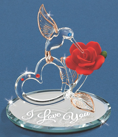 Glass Baron Hummingbird of Love - Real 22Kt Gold