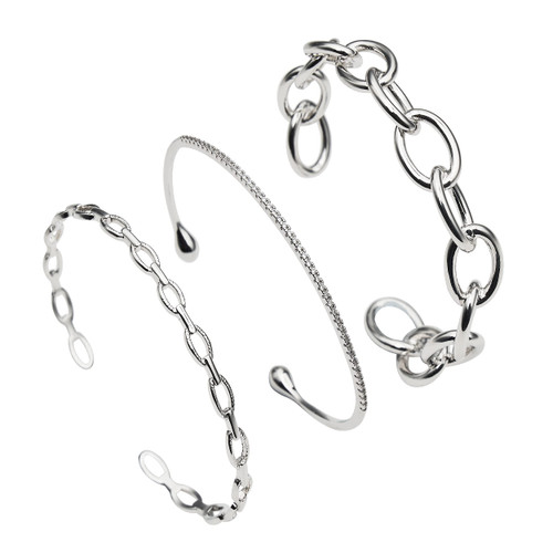 Maya J Harmony Trio Bracelets - Stack of 3 | White