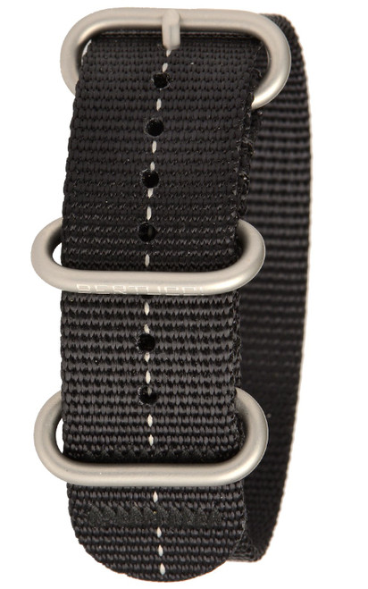 BERTUCCI DX3 B-181 Black with Ghost Gray 22mm Nylon Watch Band