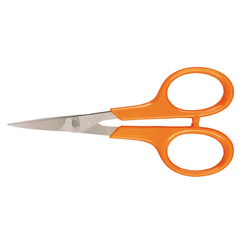 Fiskars Embroidery Curved, Length: 10 cm, For Right- and Left-handed Users, Stainless Steel Blade/Plastic Handles, Orange, Classic, 1005144