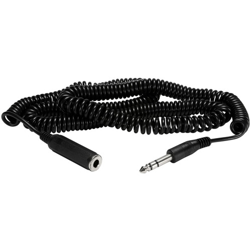 1/4-Inch Stereo Headphone Extension Cord 25 feet Coiled - Black