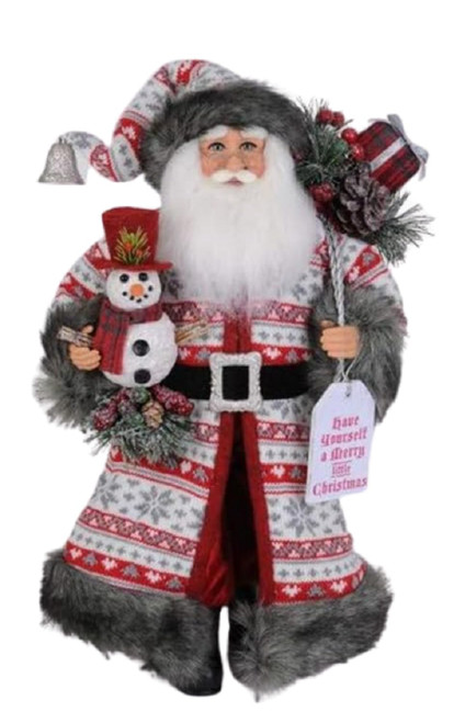 Karen Didion Snowflake Fun Santa Figurine, 18 Inches
