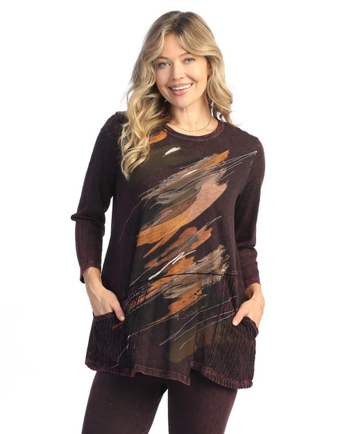Jess & Jane Mineral Washed Tunic | M101 (Medium, Opera Wine)