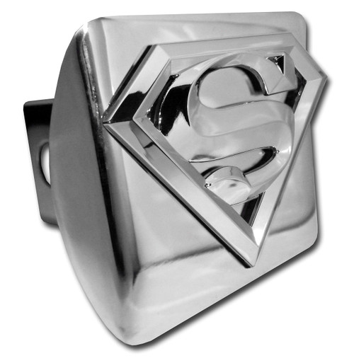 Superman Chrome and Chrome All Metal Hitch Cover | Chrome & Chrome