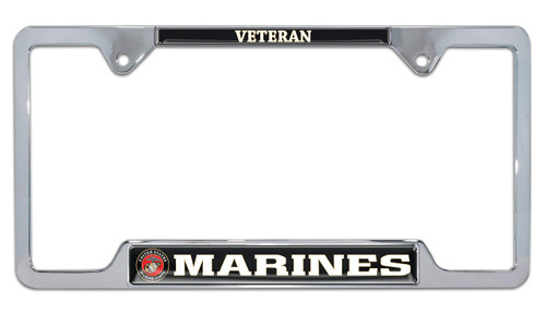 Marines Veteran Open License Plate Frame