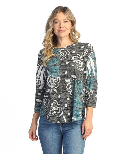 Jess & Jane Burnout Tunic Top - AJ2 | Medium, Rosette