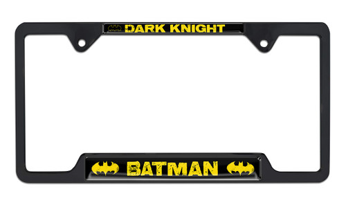 Batman Dark Knight Open Black Metal License Plate Frame
