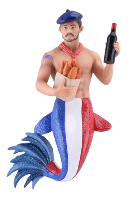 December Diamonds 55-55446 Merman Ornament, Frenc Coq