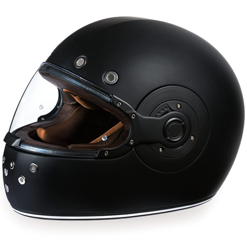 D.O.T. Approved DAYTONA HELMETS RETRO DULL BLACK W DULL BLACK ACCENT Size Medium
