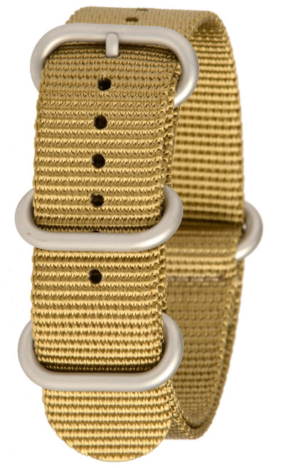 BERTUCCI - G10 Heavy-Duty Nylon Webbing B-212N Khaki 22mm 7/8" Watch Band