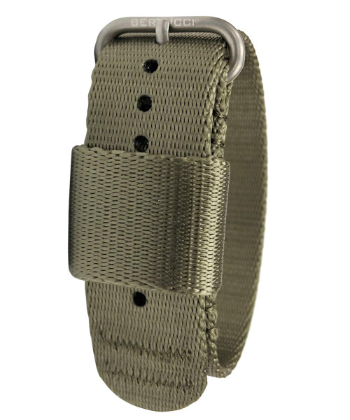 BERTUCCI Men's G–Type Comfort-Webb Field Drab 22mm - Nylon Webbing Strap Matte Stainless Steel Buckle Watch Band