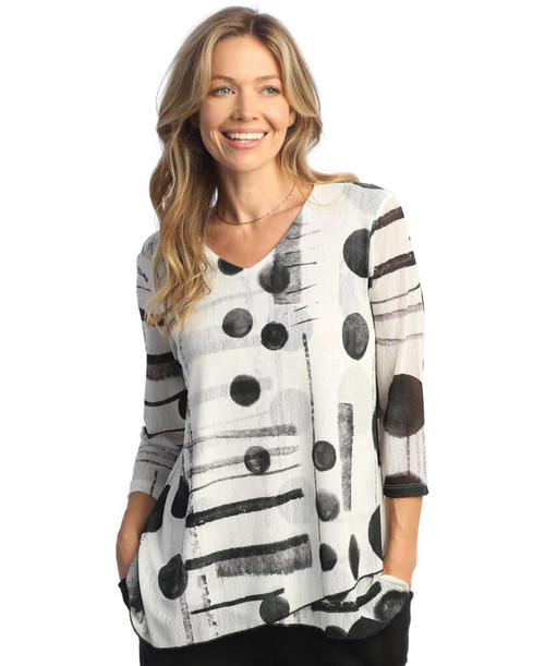 Jess & Jane Crepe Mesh Tunic Top - CM2 | Small, Melody