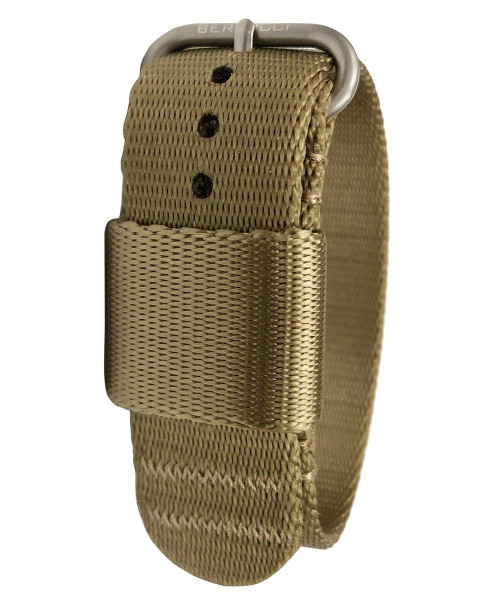 BERTUCCI Men's G–Type Comfort-Webb Field Khaki 22 mm Nylon Webbing Strap Matte Stainless Steel Buckle Watch Band