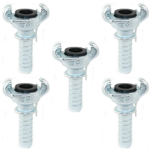 Interstate Pneumatics CU-853 3/4 Inch Hose Barb Straight Through Jack Hammer Coupler | Pack of 5