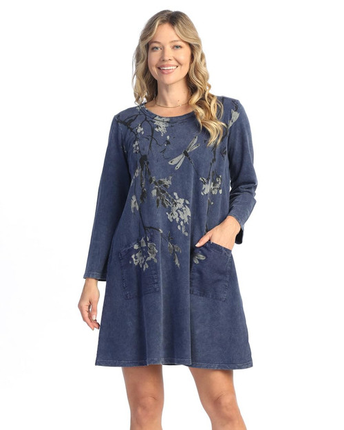 Jess & Jane Mineral Washed Dress w/Patch Pockets - M86 | 2X, Sakura Denim