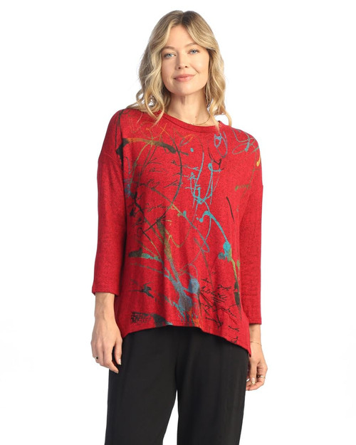 Jess & Jane Sweater Knit Top - GB1 | Small, Rhapsody Red