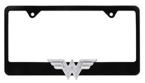 Wonder Woman 3D Black All Metal License Plate Frame