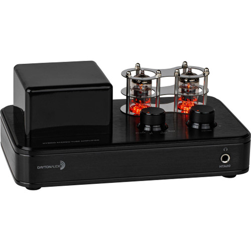 Dayton Audio HTA20 Integrated Stereo Hybrid Hi-Fi Vacuum Tube Class A/B Amplifier 20 Watts RMS w/ Subwoofer Output, Headphone Output, Bluetooth 5.0 and USB DAC