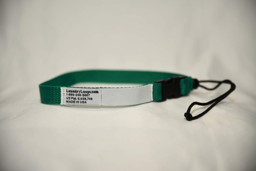Laundry Loop with Sock Snare, Premium Kelly Green Laundering Strap, Package of 2