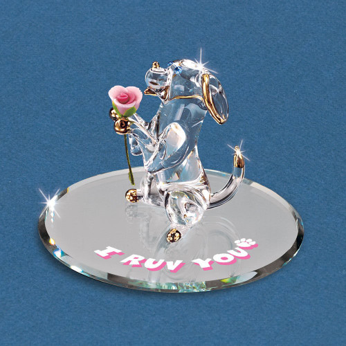 Glass Baron ~ Dog Puppy I Ruv You - Crystal Eyes