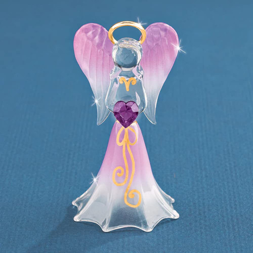 Glass Baron Lavender Angel Figurine