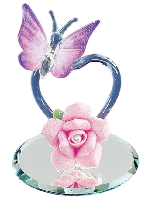 Glass Baron ~ Violet Heart Butterfly Figurine