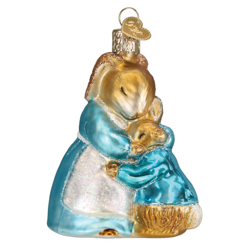 Old World Christmas Mrs. Rabbit & Peter Glass Blown Ornament for Christmas Tree