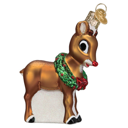 Old World Christmas Rudolph The Red-Nosed Reindeer Glass Blown - Ornament for Christmas Tree