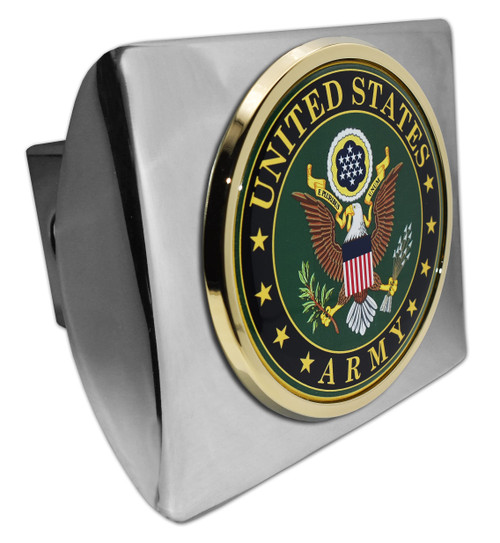 Army All Metal Hitch Cover - Eagle Chrome