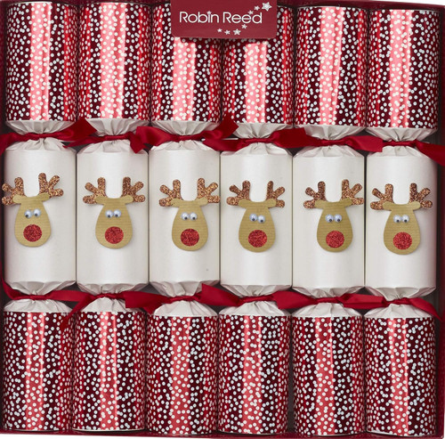Robin Reed 6 x 13 Handmade Racing Reindeer Christmas Crackers 72007