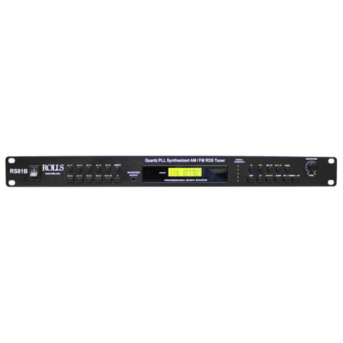ROLLS Quartz PLL Synthesized AM/FM Tuner, Black, 19” x 1.75” x 7” | RS81B